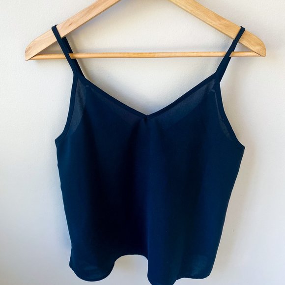 Black V Neck Adjustable Cami Tank Top Blouse | Small - Picture 4 of 7